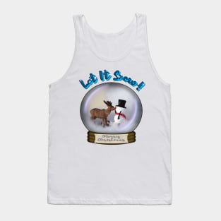 Deer and Snowman Snow Globe Merry Christmas Tank Top